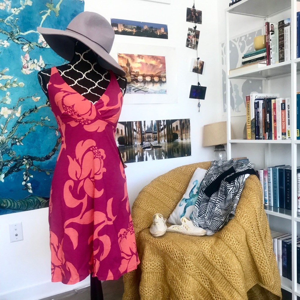 12. tropical beach-ready cross-strap dress